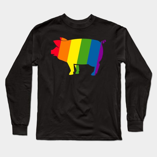 Rainbow Pig Pride Long Sleeve T-Shirt by SNAustralia